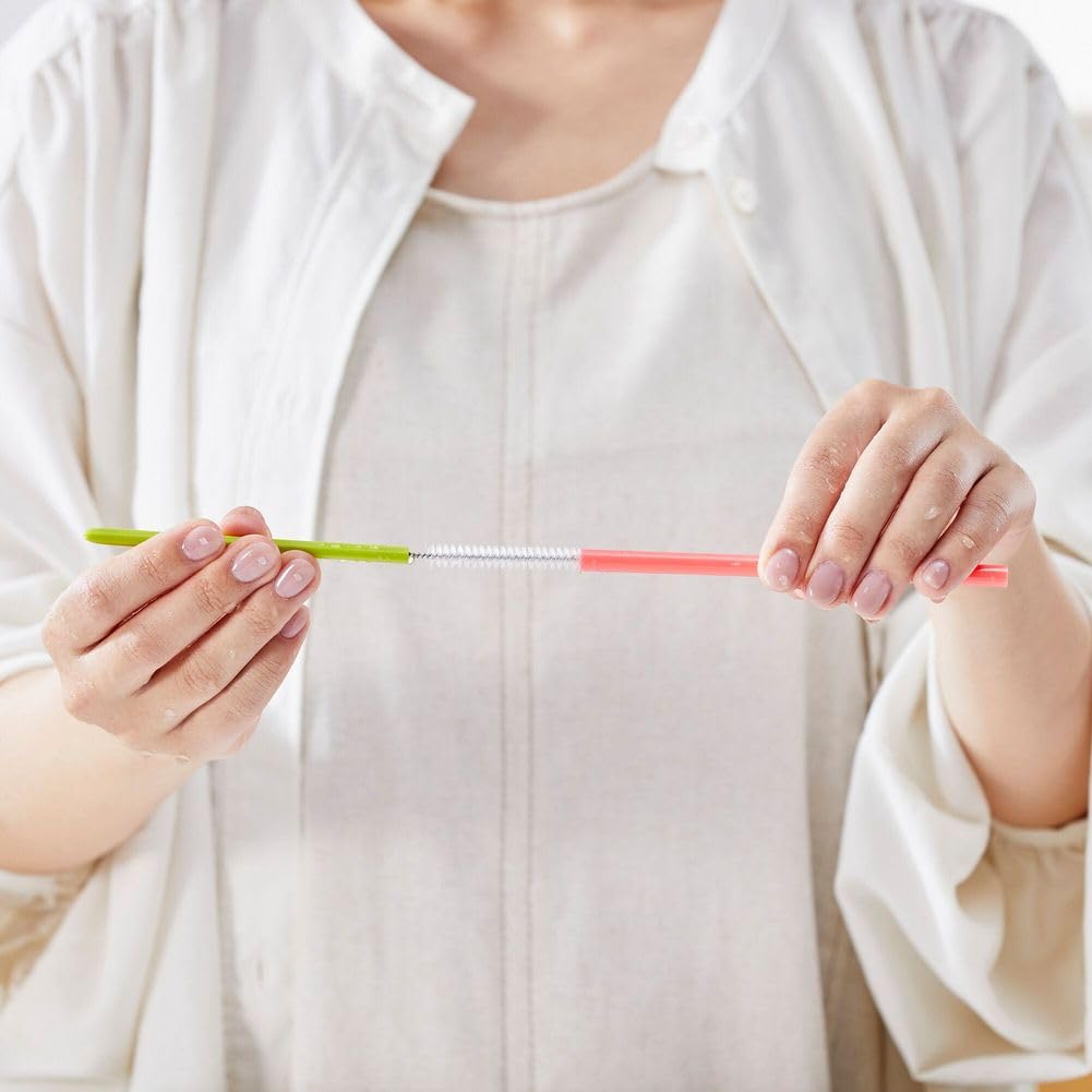 Boon Cacti Bottle Cleaning Brush Set - Includes Bottle Brush, Nipple Brush, Detail Brush, and Straw Brush - Baby Bottle Brush Set for Bottle Drying Rack - Baby Essentials - 4 Count