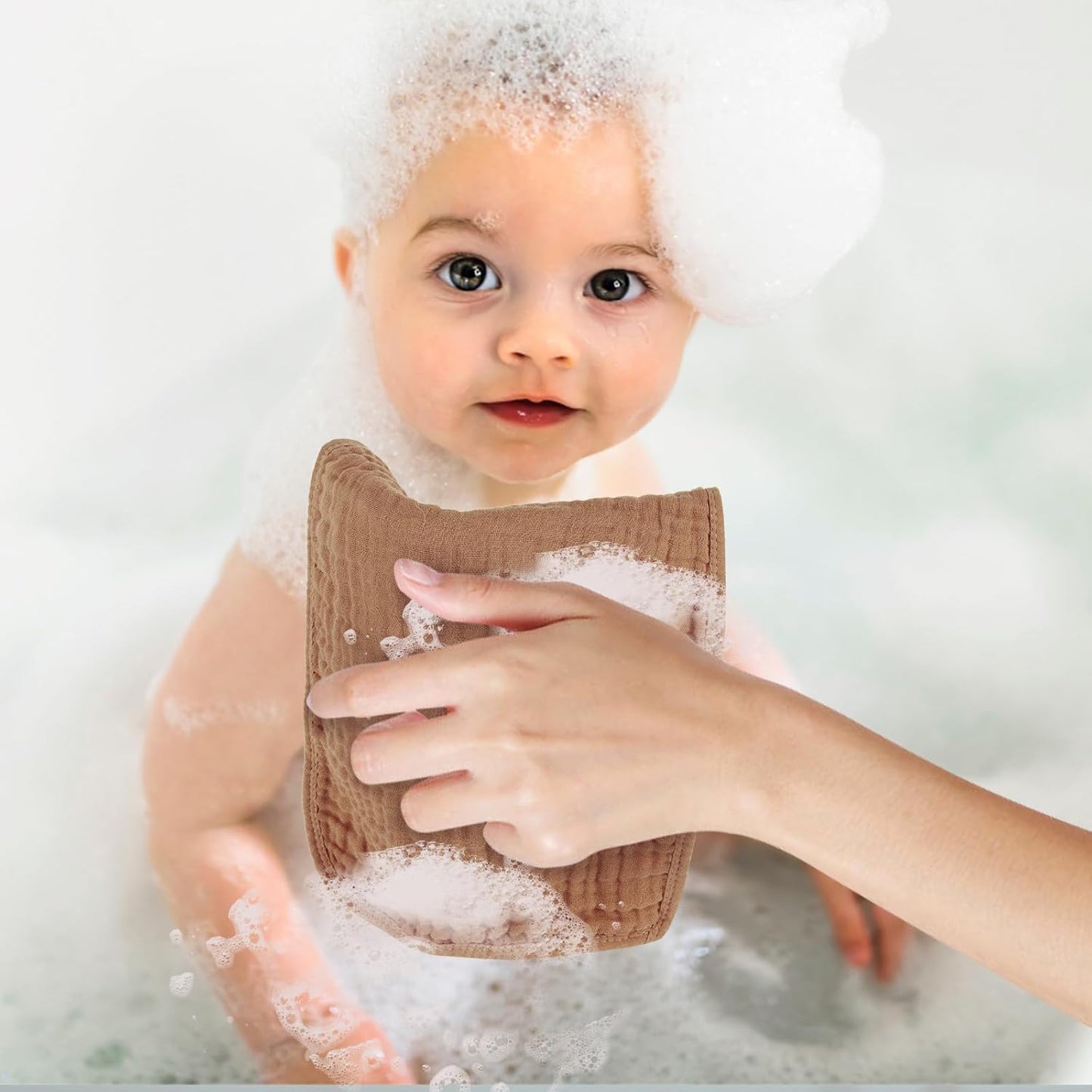 Baby Burp Cloth 100% Cotton Newborn Cotton Muslin Burp Cloth 10x20 inches (White & Blue 6 Pieces)