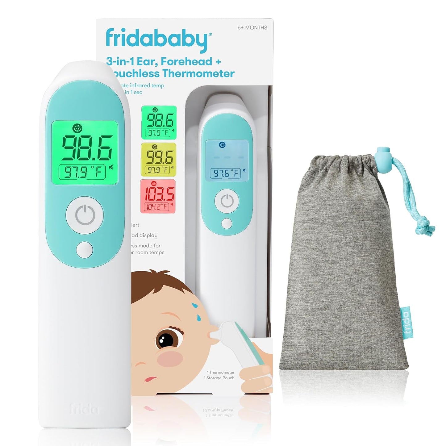 Frida Baby Thermometer, 3-in-1 Infrared Thermometer